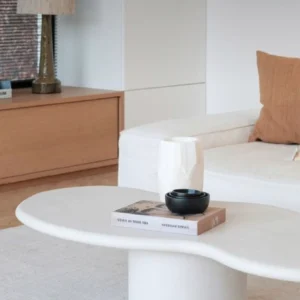 Table Basse en béton ciré pied central rond | Luma