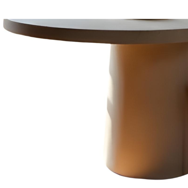 Table à manger ovale en travertin avec 2 pieds cônes - Image 3