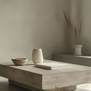 Table basse bloc carrée en travertin | Bloka