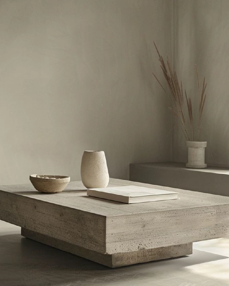 Table basse bloc carrée en travertin | Bloka