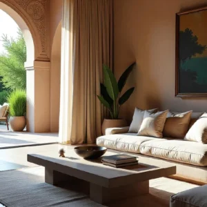 Table basse (carrée/rectangle) en travertin 2 pieds panneaux | Neva