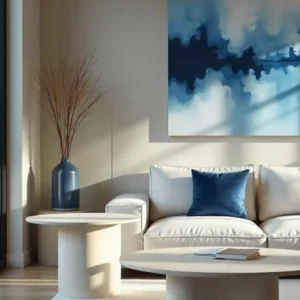 Table basse ronde en travertin pied central ondulé | Aurore