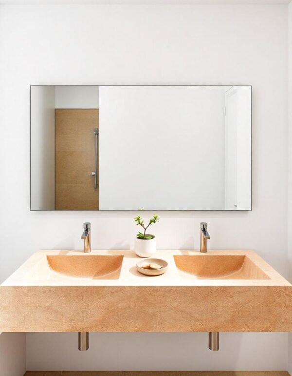 Double vasque en travertine