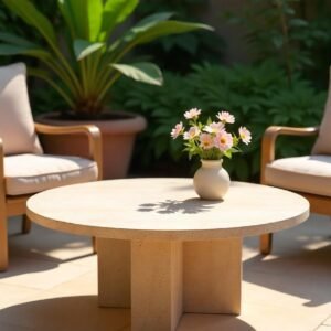 Table basse ronde avec pied en étoile