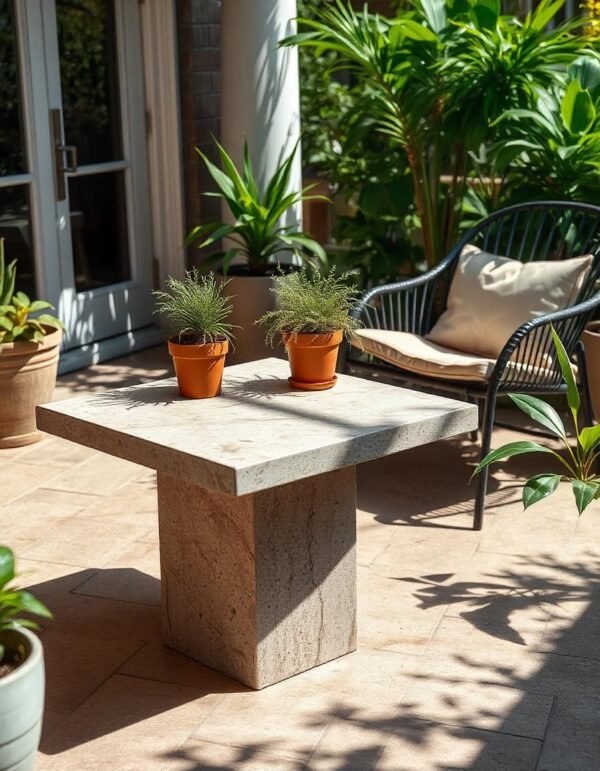 Table d'appoint carrée pied "tour"