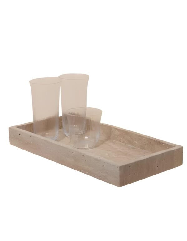 Plateau en travertin rectangle