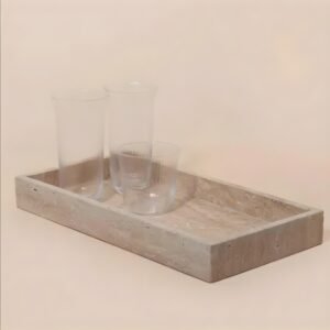 Plateau en travertin rectangle