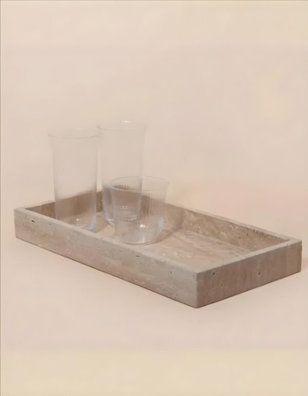 Plateau en travertin rectangle