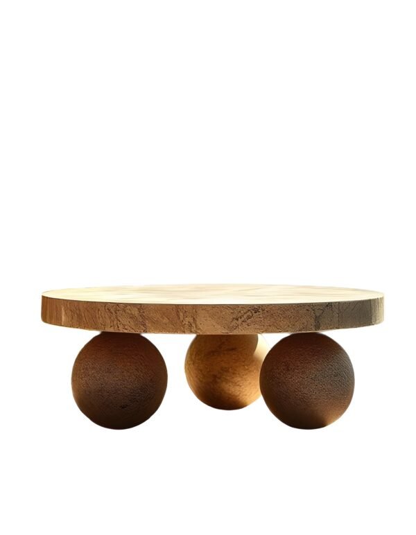 Table basse ronde en travertin