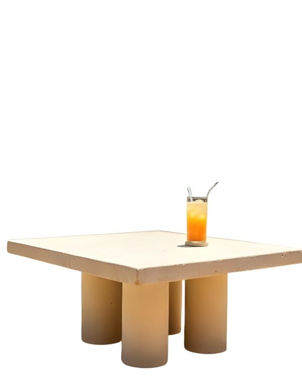 Table basse carrée en travertin