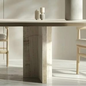 Table à manger carrée avec pieds en croix