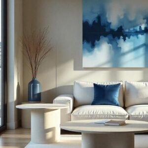 Table basse ronde en travertin