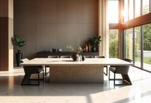 Le table en travertin
