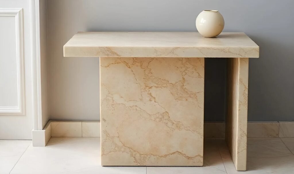 Table d’appoint rectangle 2 pieds perpendiculaires
