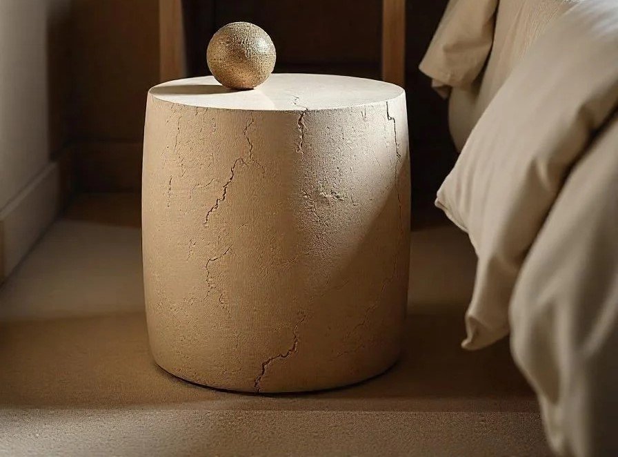 Table d'appoint en travertin