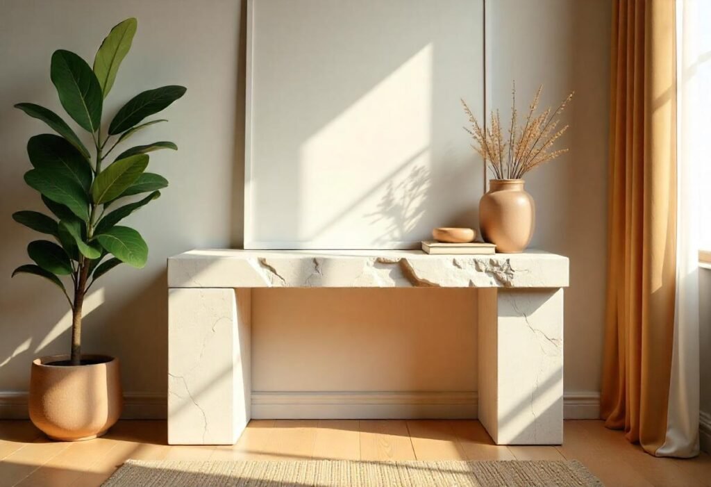 Console en travertin