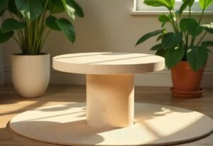 table d'appoint en travertin