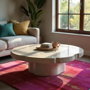 table basse en travertin