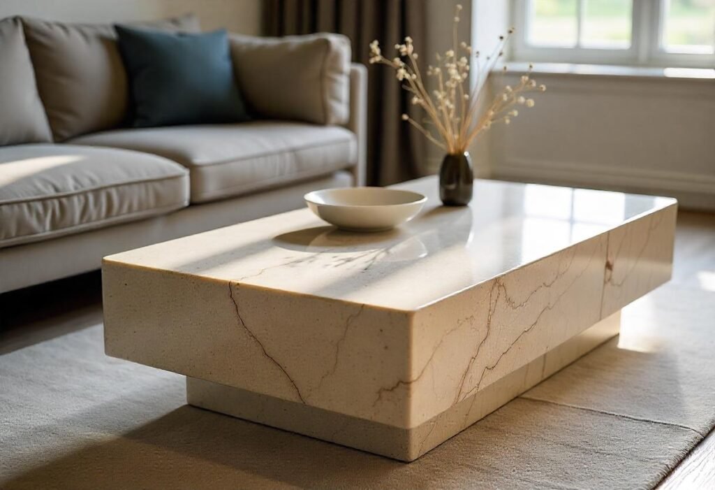 table basse en travretin