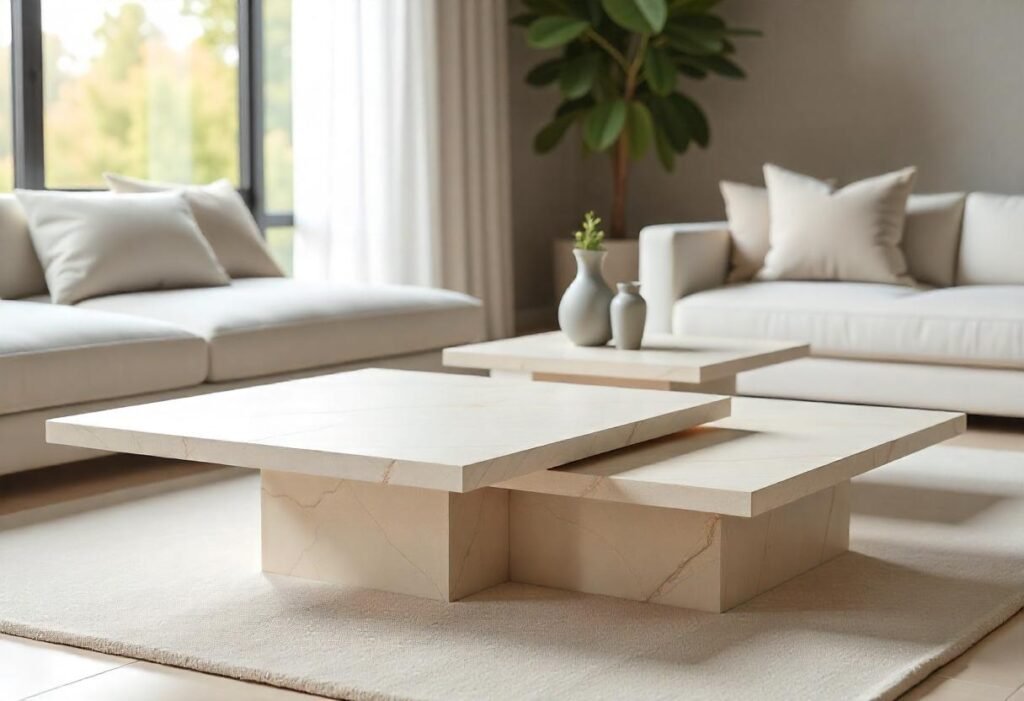 les tables basses en travertin