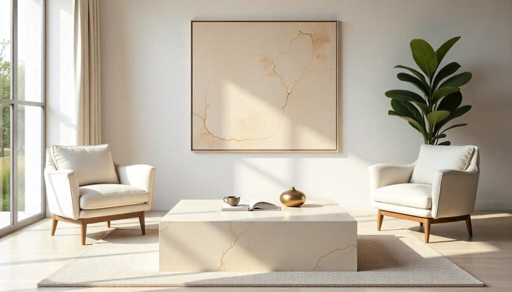 table basse en travertin