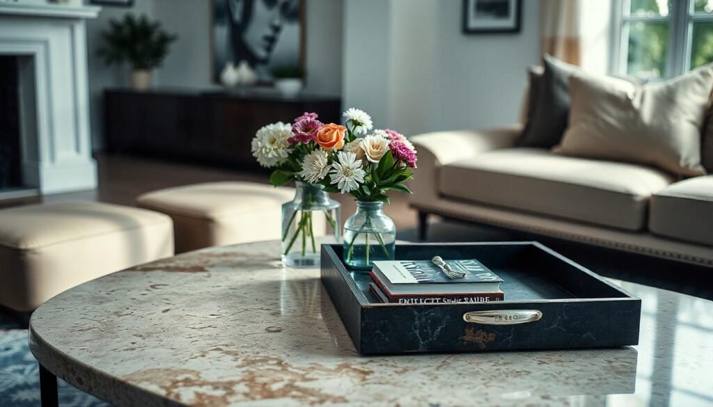 Objets décoratifs en travertin